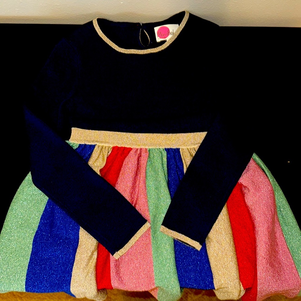 Mini Boden sparkly knit dress 7-8Y